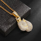 Iced Out Letter Savage Pendant Shiny Bing Cubic Zirconia Hip Hop Necklace Men\\\'s Cool Rock Rap Trend Jewelry