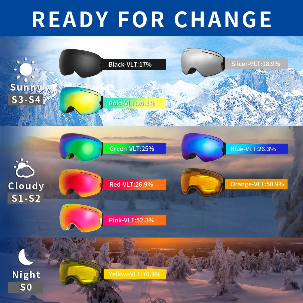 Glasses Skiing Mask Snowboard Men Women Snow Goggles