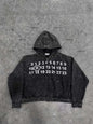 High Street Harajuku Letter Print Oversized Zipped Hoodie Women