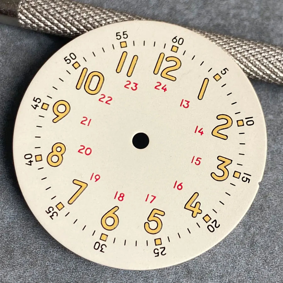 Brownish Red Field Watch Dial 29mm Luminous Marks Fit NH35 NH36 NH38 ETA 2824 PT5000 SKX Diver Mens Watch Parts New
