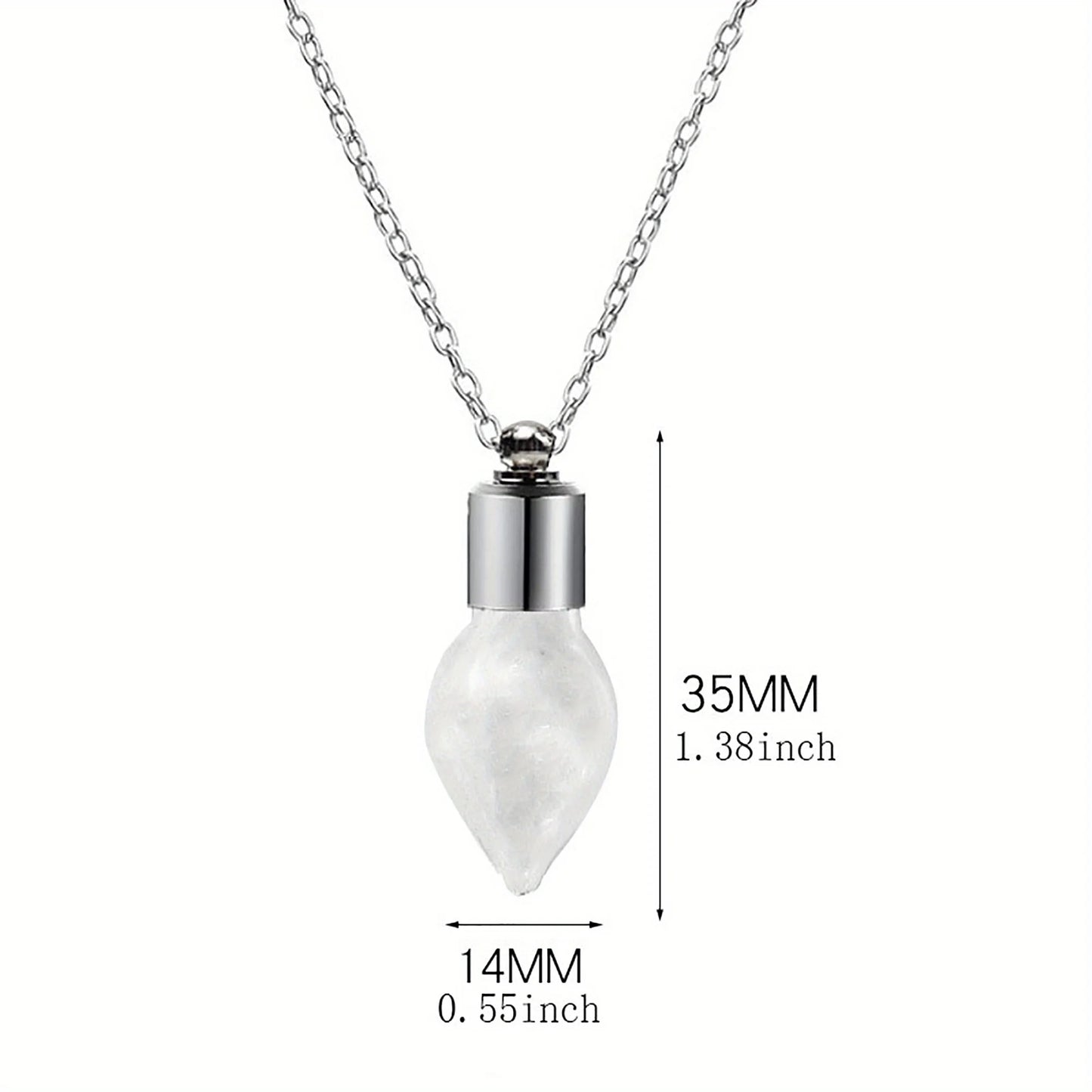 Glass Perfume Vial Pendant Wishing Bottle Clear Charm Glass Bottle Necklace Jewelry Gifts Glass Bottle Necklace TransparentGlass