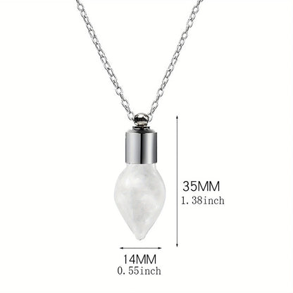 Glass Perfume Vial Pendant Wishing Bottle Clear Charm Glass Bottle Necklace Jewelry Gifts Glass Bottle Necklace TransparentGlass