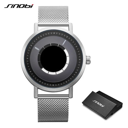 SINOBI Men's Fashion Quartz Watch Stainless Steel Blue Wristwatch Shock Resistant Water-Resistant Male Relogio Masculino