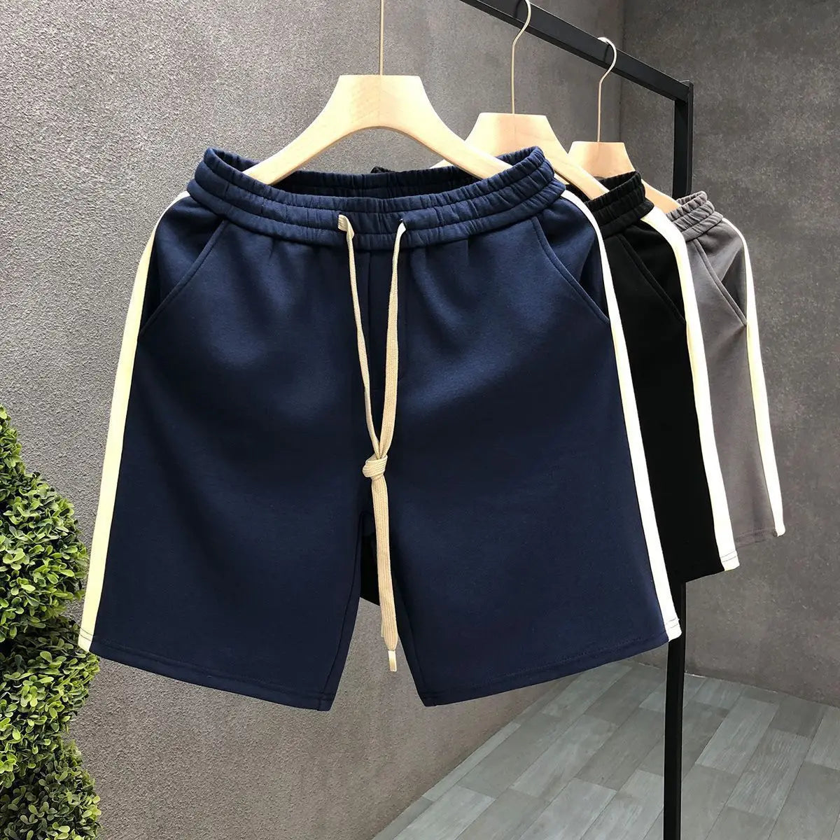 Men's Shorts Loose Drawstring Black Male Short Pants Essential Xl Dry Fit 3 Quarter Small Size Thin Stylish Y2k Personalizate