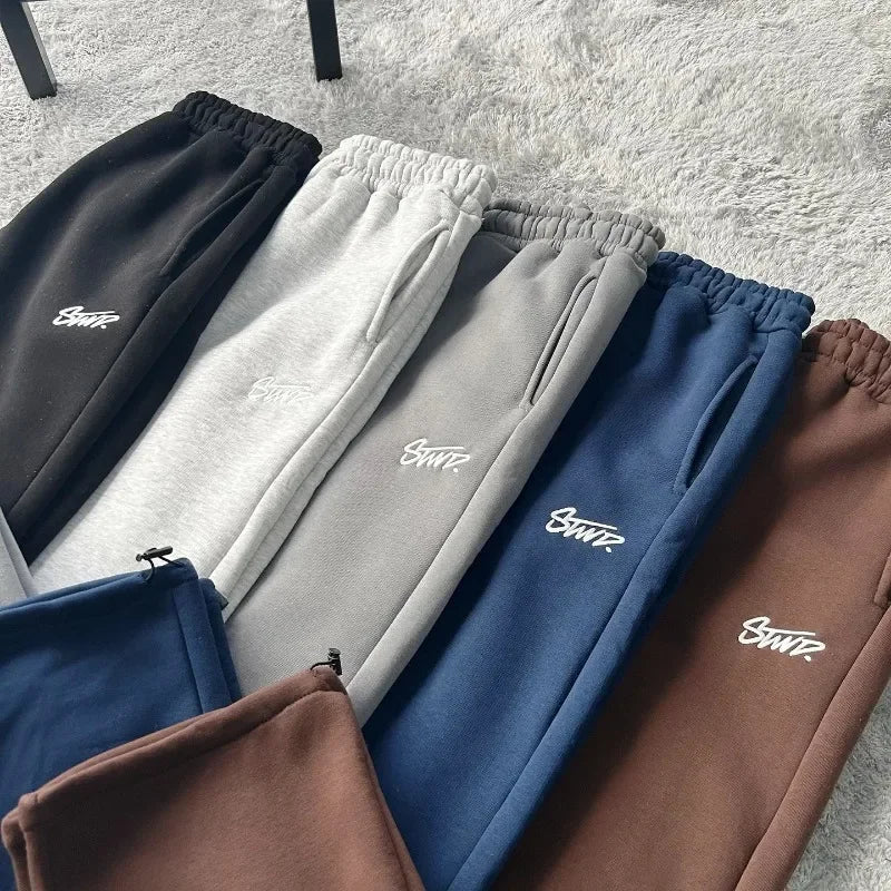 Autumn and Winter Street Casual Loose High-waisted Sweatpants Men