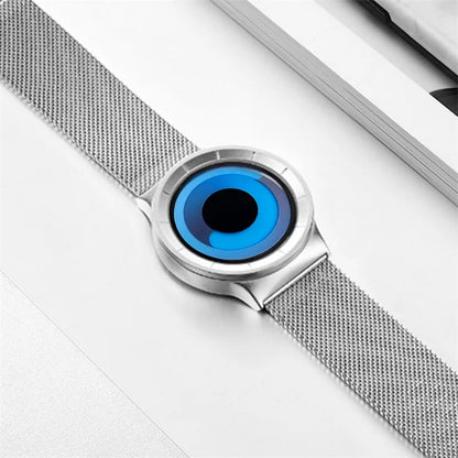SINOBI Black Sports Quartz Watch Unisex Stainless Steel Band Water-Resistant Shockproof Fashion Casual Wristwatch