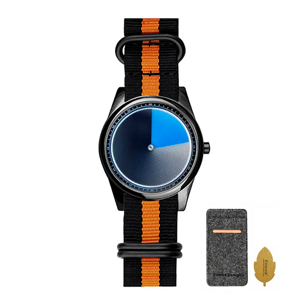 Enmex Individualization special wristwatch canvas  creative design Mysterious Gradient Blue fashion quartz clock men watch