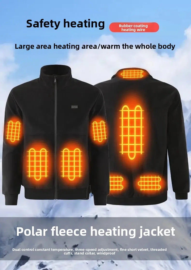 Men's Winter Smart USB Constant Temperature Graphene Fleece Warmth Coat