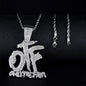 Iced Out Letter Savage Pendant Shiny Bing Cubic Zirconia Hip Hop Necklace Men\\\'s Cool Rock Rap Trend Jewelry