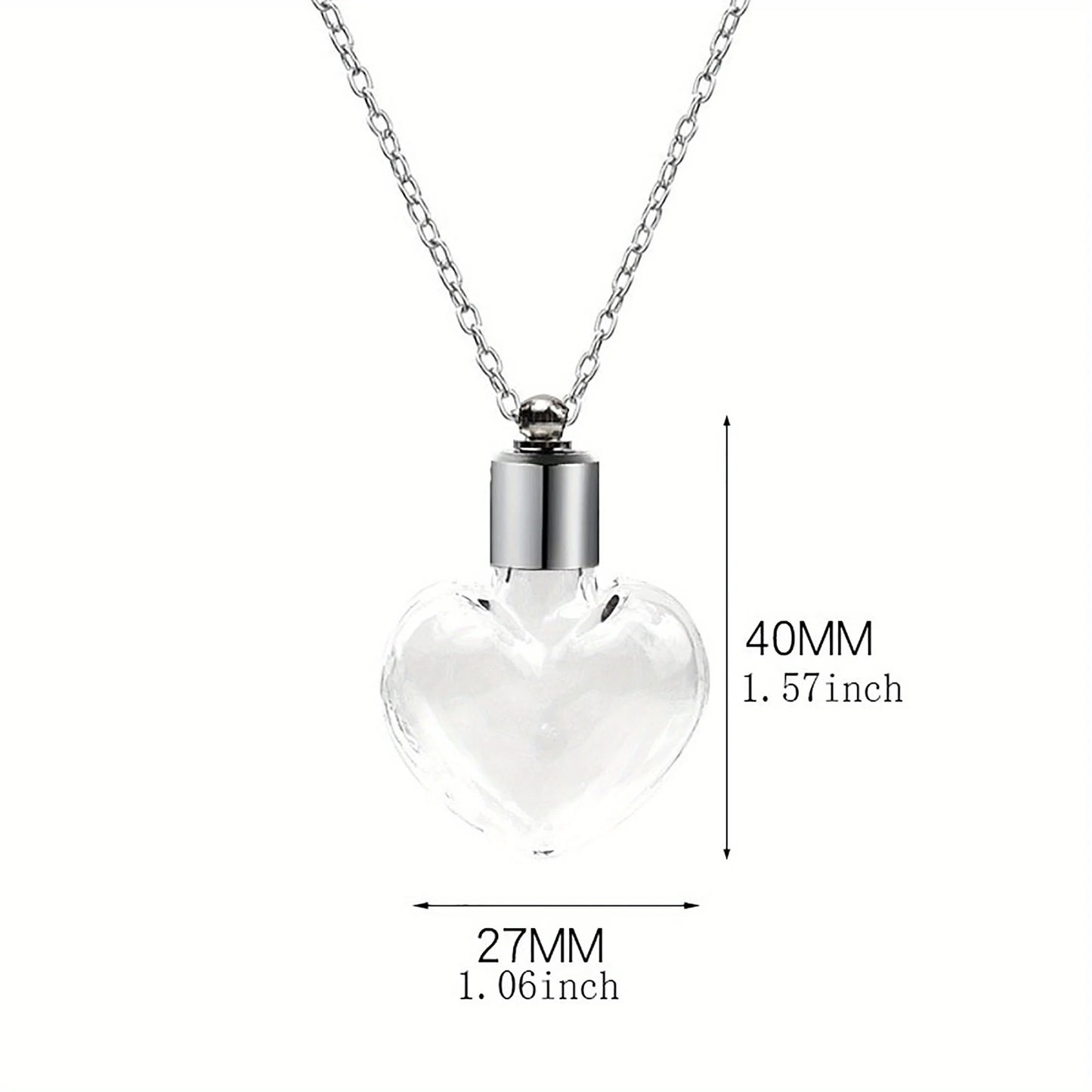 Glass Perfume Vial Pendant Wishing Bottle Clear Charm Glass Bottle Necklace Jewelry Gifts Glass Bottle Necklace TransparentGlass