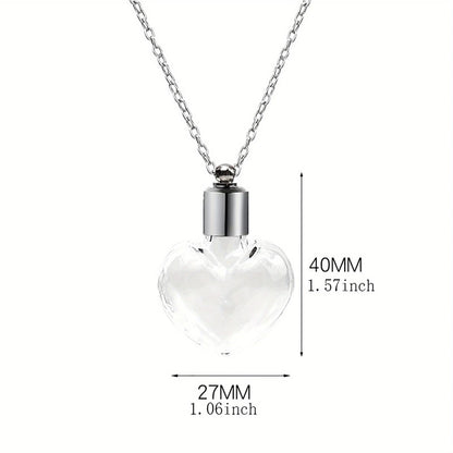 Glass Perfume Vial Pendant Wishing Bottle Clear Charm Glass Bottle Necklace Jewelry Gifts Glass Bottle Necklace TransparentGlass