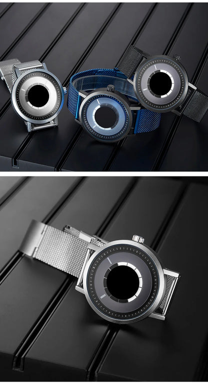 SINOBI Men's Fashion Quartz Watch Stainless Steel Blue Wristwatch Shock Resistant Water-Resistant Male Relogio Masculino