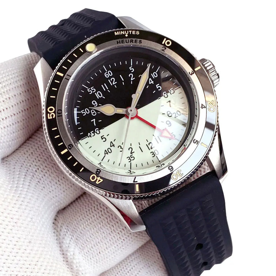 Tandorio 40mm Blue NH34 GMT Mechanical Automatic Diver Men Watch 20ATM Waterproof Lume Dial Domed Sapphire Screw Crown Reloj New