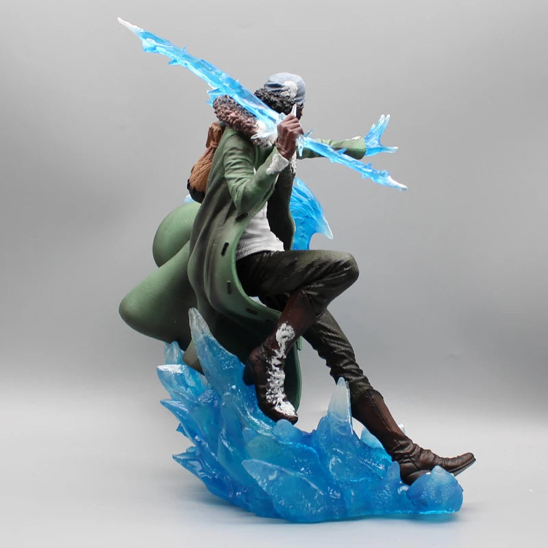 One Piece Aokiji Kuzan Anime Figures 2 Heads 30cm Gk Figurine Pvc LED Luminous Model Statue Collection Decora Toy Christmas Gift
