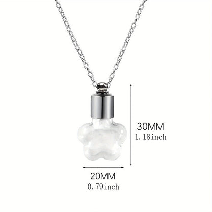 Glass Perfume Vial Pendant Wishing Bottle Clear Charm Glass Bottle Necklace Jewelry Gifts Glass Bottle Necklace TransparentGlass