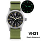 Militado ML05 38mm Military Field Watch - Sweep Quartz Movement Domed Sapphire Crystal 100M Waterproof Super Luminous Nylon Band Watch for Men
