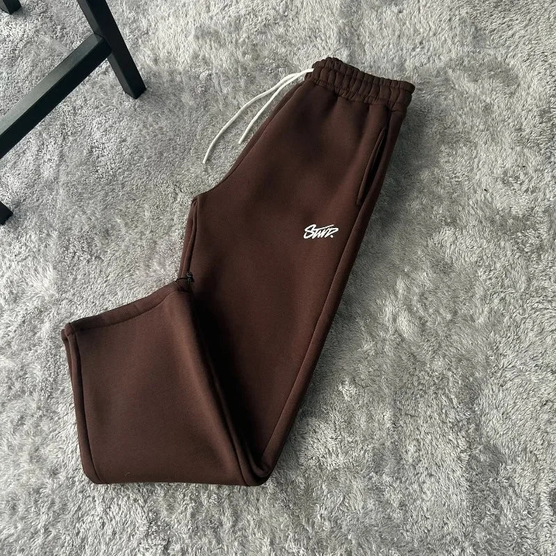 Autumn and Winter Street Casual Loose High-waisted Sweatpants Men