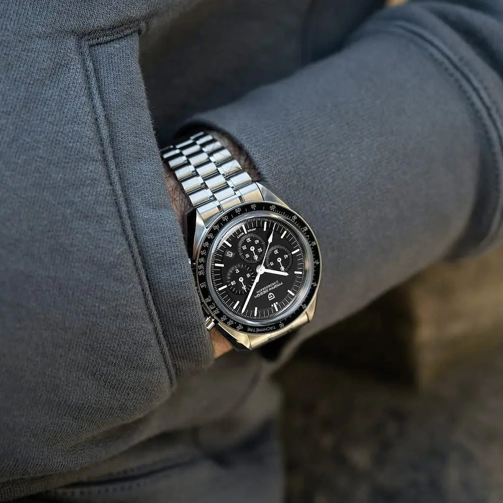 PAGANI DESIGN Men's Chronometer Quartz Watch Waterproof Luminous Red Sapphire Mirror Stainless Steel Band Fashion & Casual Wristwatch