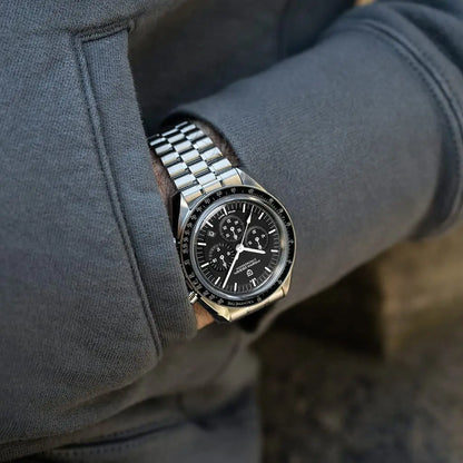 PAGANI DESIGN Men's Chronometer Quartz Watch Waterproof Luminous Red Sapphire Mirror Stainless Steel Band Fashion & Casual Wristwatch