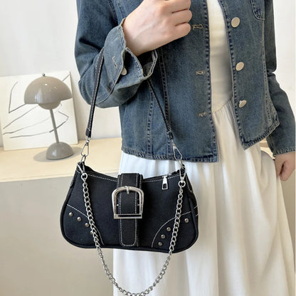 Y2k Vintage Women Underarm Bag Korean Casual Cute White Shoulder Bag Ladies Slings