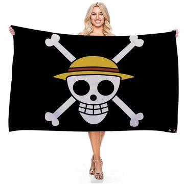 Anime One Piece 75*150cm Polyester Pirate Monkey D.Luffy Skull Flag One Piece Straw Hat Pirates Trumpet Banner Flag Gifts ﻿