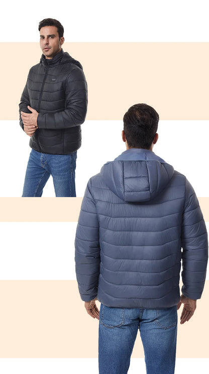 Heated Jacket Thick Warm Heated Jacket 4 Control Zone 27 Men Women Winter Outdoor Ski Hiking Coat (Not Included The Power Bank)