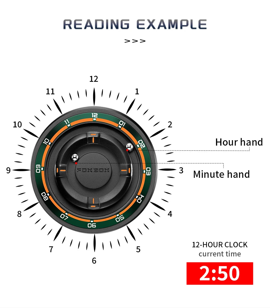 FOXBOX Watch Personalized Fashion Floating Magnetic Pointer Free Ball Bearing Creative Simple Waterproof Quartz Watch for Men
