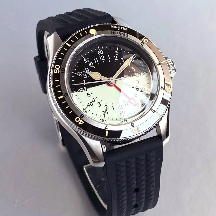 Tandorio 40mm Blue NH34 GMT Mechanical Automatic Diver Men Watch 20ATM Waterproof Lume Dial Domed Sapphire Screw Crown Reloj New