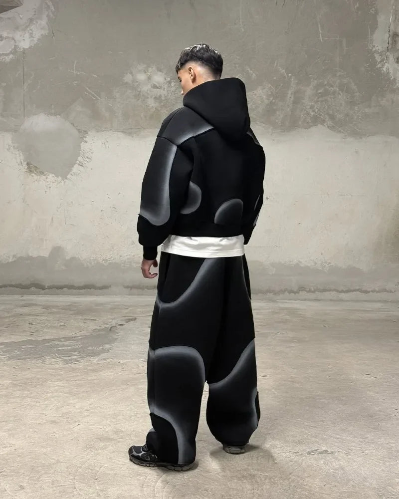 European and American Street Fashion Clothing Dark Fashion Striped Print