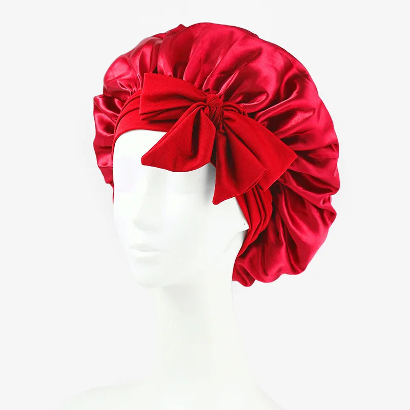 Satin Bonnet Silk Bonnet Adjustable Bonne For Sleeping Hair Bonnet With Tie Band Bonnets For Women Men