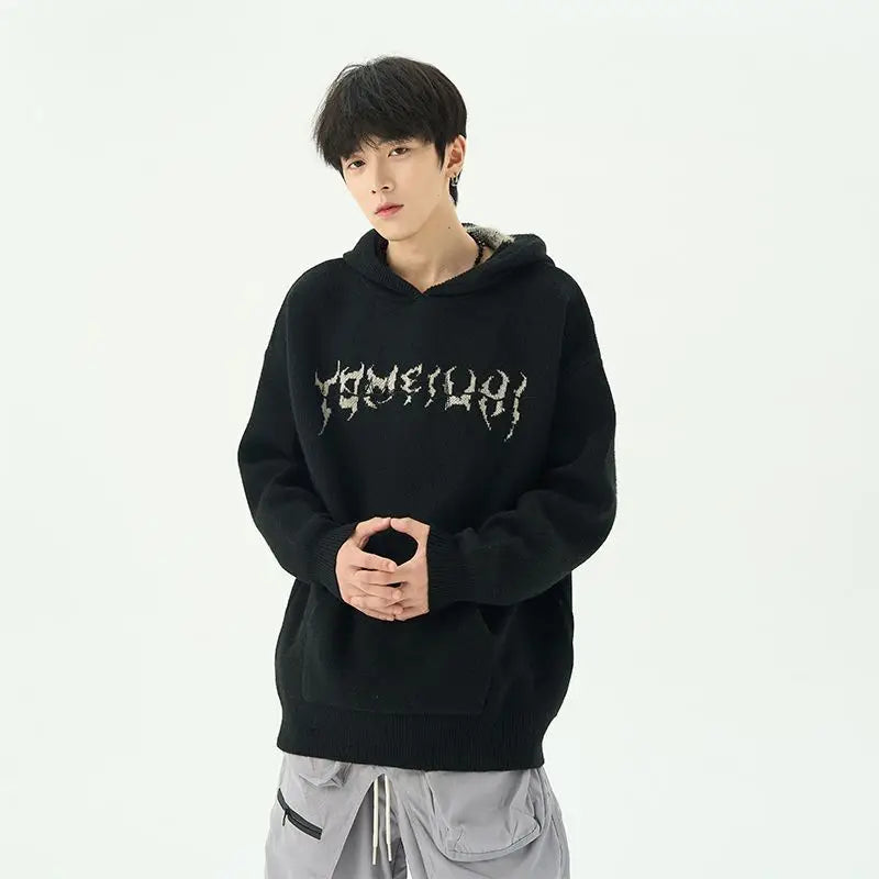 American men centipede pattern sweater vibe hooded