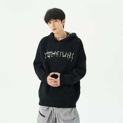 American men centipede pattern sweater vibe hooded