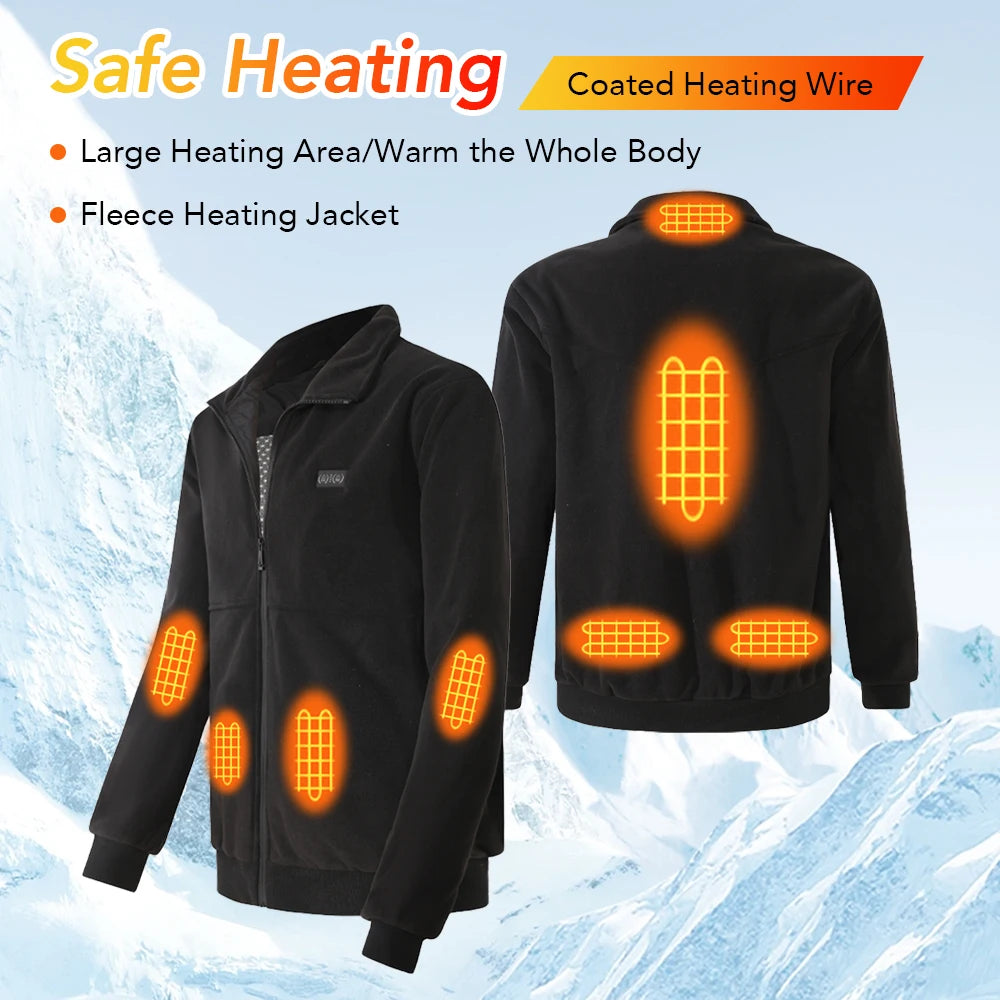 Men's Winter Smart USB Constant Temperature Graphene Fleece Warmth Coat