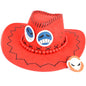 Anime One Piece Portgas.D.Ace Cosplay Hat Cowboy Hat With Bones Skull Toys Cosplay Trafalgar Law Cap Chopper .Luffy straw hat