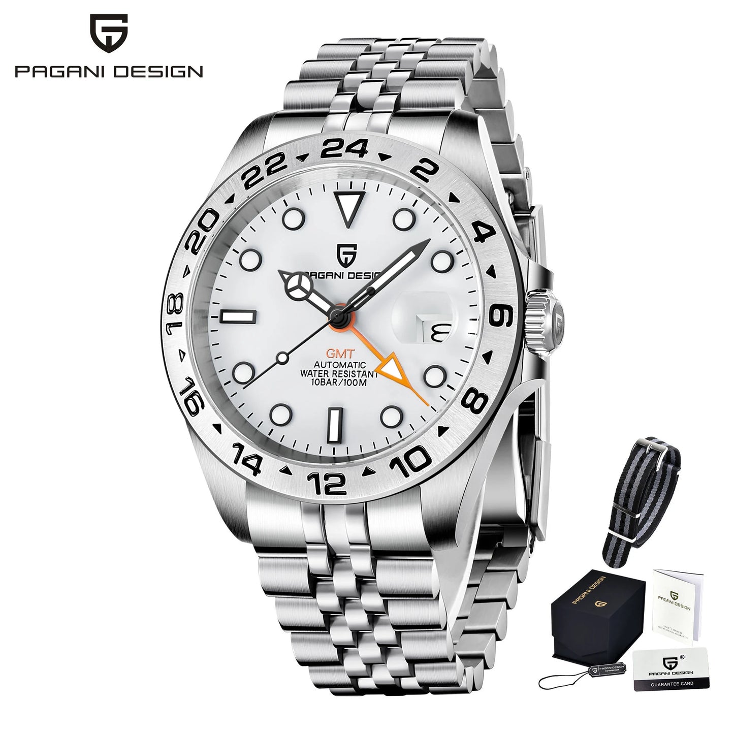 Pagani Design 2025 new 42MM fashionable men's automatic mechanical watch luxury sapphire stainless steel waterproof 10Bar lumino