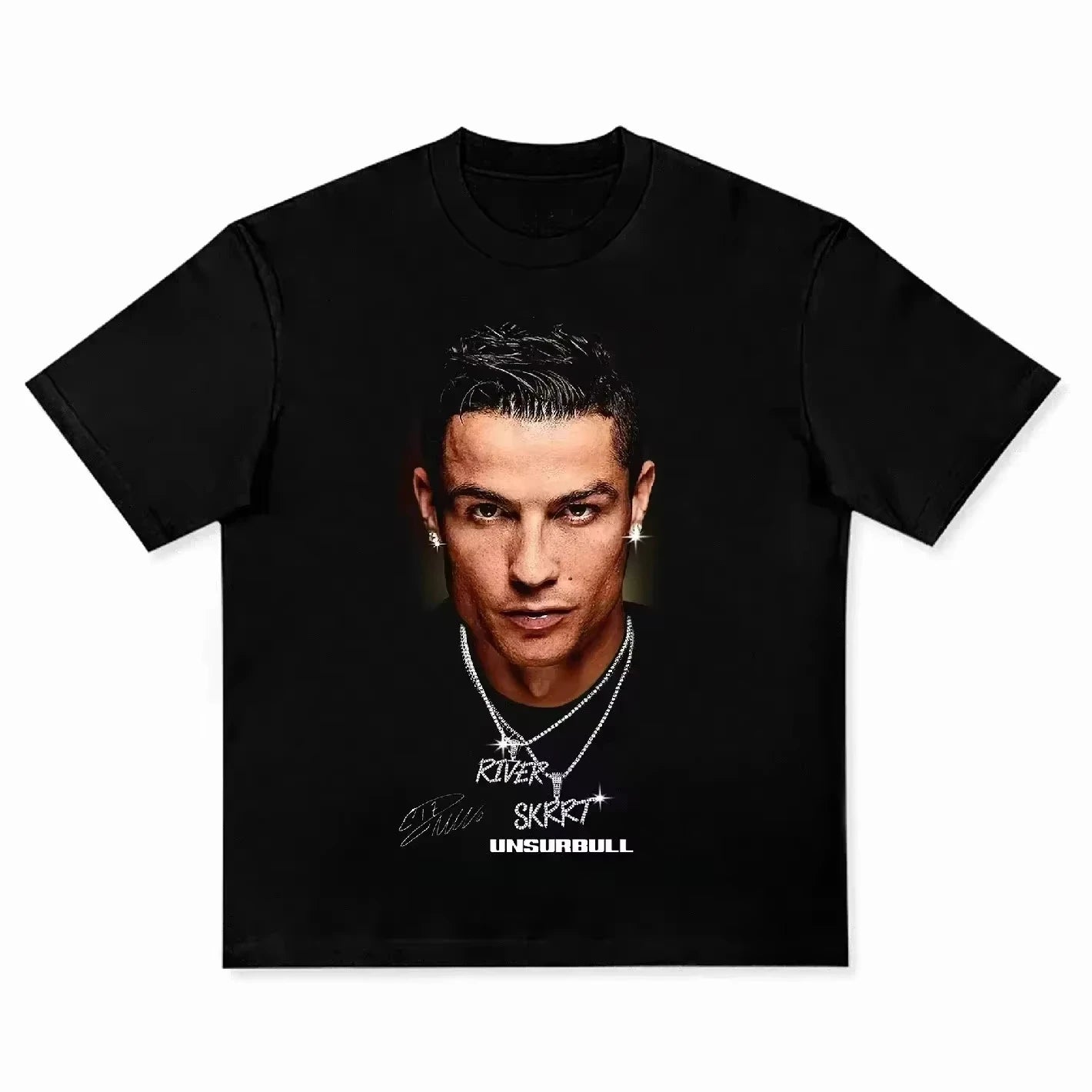 Men's T-shirt Cristiano Ronaldo fútbol superestrella Super moda impresa camiseta hombres desgastado algodón  Men's T-shirt