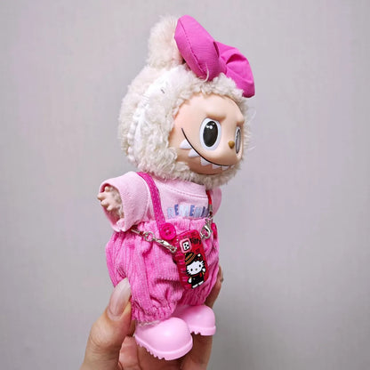 For Labubu Select Kids' Clothing 15cm - 17cm Lychee Berry Overalls Set Labubu Universal Clothing
