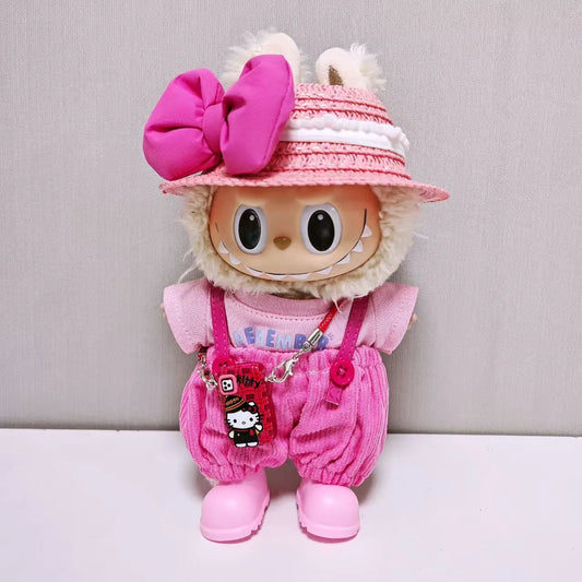 For Labubu Select Kids' Clothing 15cm - 17cm Lychee Berry Overalls Set Labubu Universal Clothing
