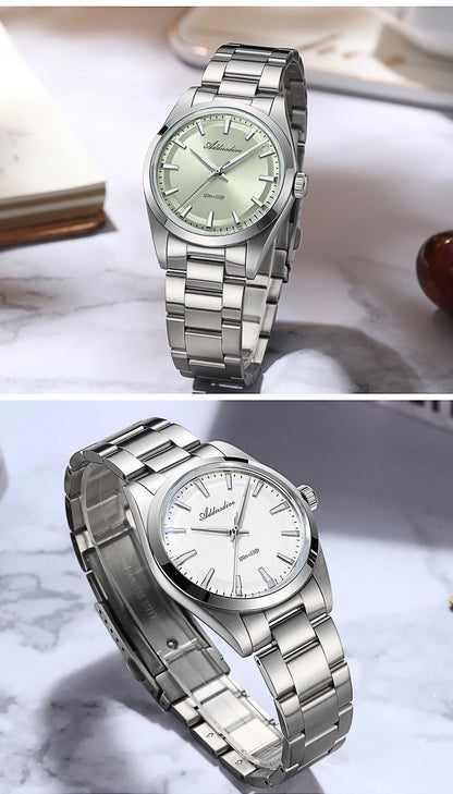 ADDIESDIVE Men's Dress Watch 36mm 10Bar Waterproof Stainless Steel BGW9 Super Luminous Quartz Movement with Bubble Mirror Glass