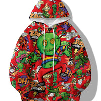 Spring and Autumn Hot selling New Cartoon Letter Graffiti 3D Digital Printing Fashion Youth Hoodie Men's and Women's Casual Top