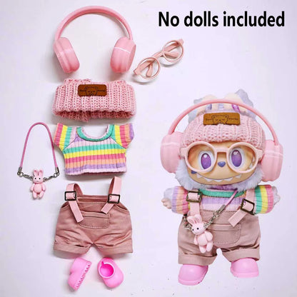 For Labubu Select Kids' Clothing 15cm - 17cm Lychee Berry Overalls Set Labubu Universal Clothing