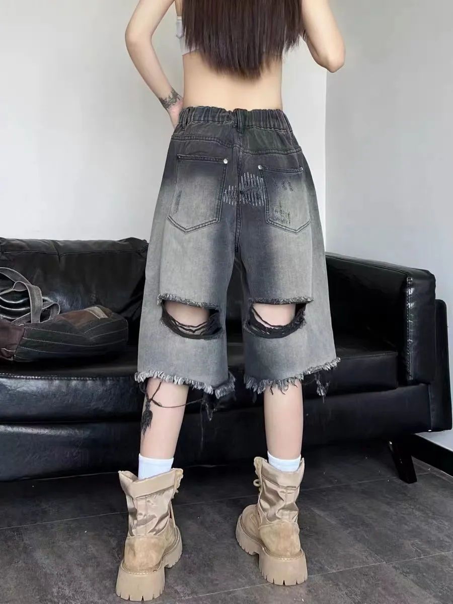 Old Size Denim Loose Shorts baggy jeans women