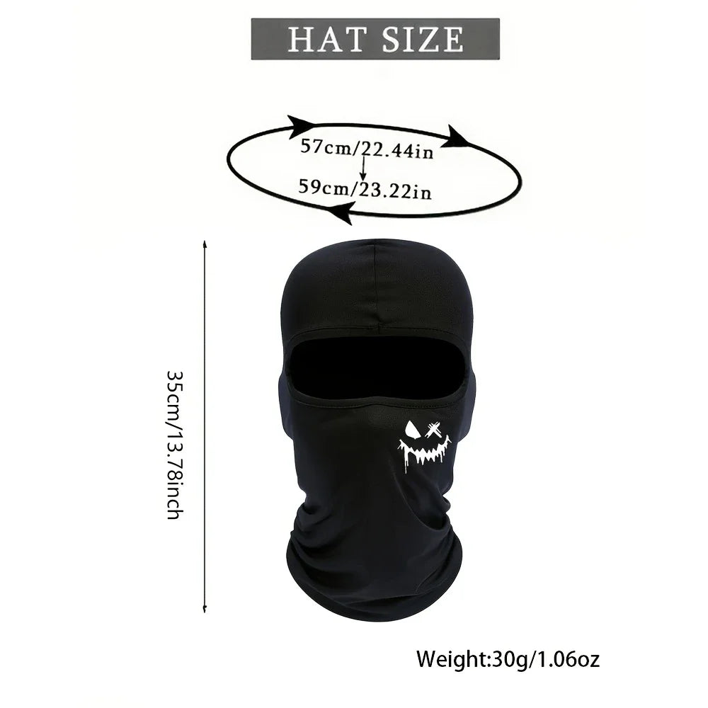 3pcs/2pcs/1pc Smiling Face Print Ski Mask Balaclava Face Mask for Men Women UV Protection Windproof Scarf for Snowboard