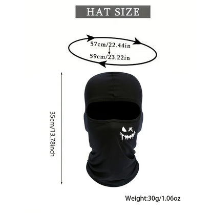 3pcs/2pcs/1pc Smiling Face Print Ski Mask Balaclava Face Mask for Men Women UV Protection Windproof Scarf for Snowboard