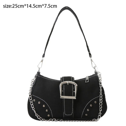 Y2k Vintage Women Underarm Bag Korean Casual Cute White Shoulder Bag Ladies Slings
