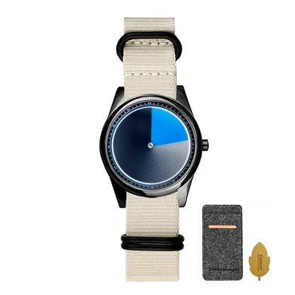 Enmex Individualization special wristwatch canvas  creative design Mysterious Gradient Blue fashion quartz clock men watch