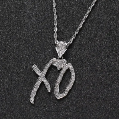 Iced Out Letter Savage Pendant Shiny Bing Cubic Zirconia Hip Hop Necklace Men\\\'s Cool Rock Rap Trend Jewelry