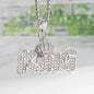 Iced Out Letter Savage Pendant Shiny Bing Cubic Zirconia Hip Hop Necklace Men\\\'s Cool Rock Rap Trend Jewelry