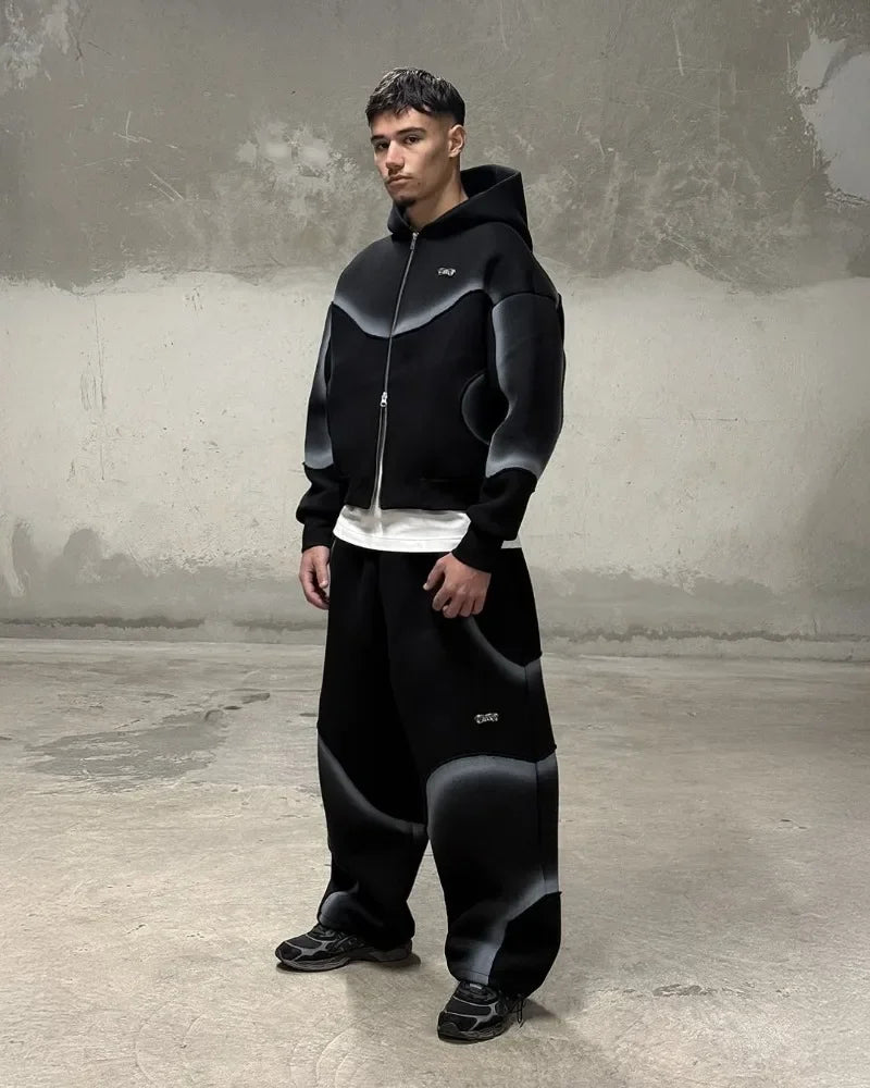 European and American Street Fashion Clothing Dark Fashion Striped Print