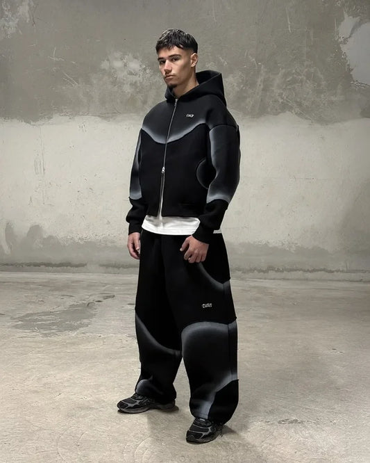 European and American Street Fashion Clothing Dark Fashion Striped Print